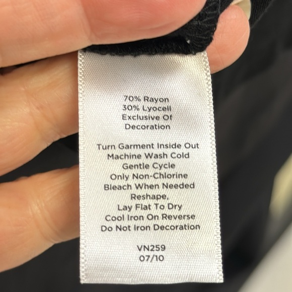 Plus size Talbots black top with sequins detail - Picture 6 of 7